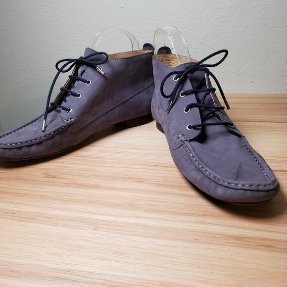 Marc Joseph New York Men\'s 9.5 5th Street Suede Leather Moccasin Gray Lace Up‎ main image 5